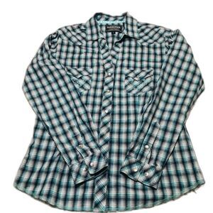 Rough Stock light blue shirt  Panhandle slim button down shirt size M western